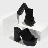 New Women Knit Fashion Thick With Waterproof Platform Outdoor Street T Station Runway Show Fish Mouth