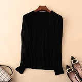Sweater 2020 New O-neck Female Long-sleeved Knitted Pullover Jumper Pull Femme Clothes White Loose Thin Korean Plus
