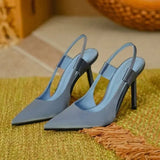 Heels Women's Spring 2023 New Cloth Face Pointed Single Shoe With Skirt Tou Women's