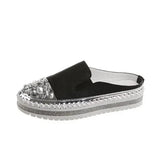 Womens Loafers Shoes Female Footwear Clogs Platform Casual Sneaker Crystal Round Toe Modis Slip-on Big Size Dress New Creepers