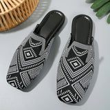 Women Flats Mules Shoes Spring 2024 Fad Slingback Slippers Designer New Flip Flops Ladies Casual Walking Flat