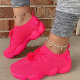 Mesh Women Sneaker Sock Shoes Summer Breathable Cross Tie Platform Round Toe Casual Fashion Sport Lace Up 2020 Female