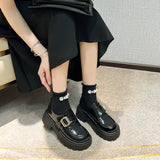 Breakj New Shallow Mouth Light Low Love Shoes British Style Student Single Shoes Korean Version Of Thick Thick Heel Small Leather Shoes
