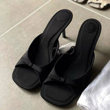 Breakj The Summer Of 2025, The New High-Heeled Cool Slippers Wear Women's Shoes Niche Design Leopard-Print Fine-Grained