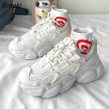 Women's Chunky Sneakers Thick Bottom Platform Vulcanize Women Shoes Fashion Casual Lace Up Running Shoes Woman Female