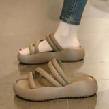 New Pregnant Women Step On Excrement Slippers Female Summer Wear Platform Beach Sandals Fashion Women