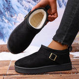 Breakj Bottom Snow Boots Women 2025 Winter New Fur Belt Buckle Warm And Velvet Anti-Slip Wearing Cotton