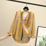 Blouses Shirts Tunic Womens Tops 2020 Long Sleeve Clothing Button Up Down Plaid New Fashion Autumn Turn-down Collar