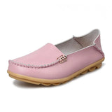 Women Shoes Woman Flats Genuine Leather Round toe Slip on Loafers Ladies Flat Shoes Skid proof Spring/Autumn