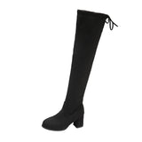 And Winter New Long Cylinder Over The Knee Boots In The Round Head With The Lady With Elastic Boots Ride College