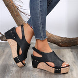 Breakj Roman Sandals Flat-Soled Thick-Soled Sandals Large-Size Shoes Fish-Mouthed Women's Slopes