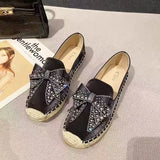 for Women 2024 Flats Sport Sneakers Woman Espadrilles Casual Barefoot Cute Comfortable Bowknot Rhinestones Loafers Slip