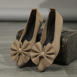 And Autumn New Bow Flying Shoes 2025 New Pointed Light-Mouthed Women's Shoes Large-Size Casual Shoes Bean
