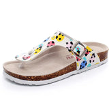 Women Cork Slippers PU Leather Woman Sandals Fashion Flip Flops For Women Mule Clogs Slippers Female