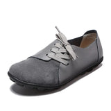 Shoes 2021 Spring Genuine Leather Moccasins Flats Shoes Woman Lace-Up Casual Ladies Driving Shoes Plus