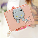 Women Cute Cat Wallet Small Zipper Girl Wallet Brand Designed Pu Leather Women Coin Purse Female Card Holder Wallet