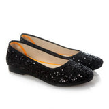 Spring Summer New Women Flats Comfortable Slip on Flat Shoes Sequined Woman Boat Shoes Black Ladies Ballet