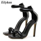 Summer Silver Gold Peep Toe High Heel Women Sandals Sexy Buckle Strap Ankle-wrap Ladies Sandals Club Stripper