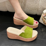 Large Size Slippers Women's Summer Fashion Slippers With Korean Version Of Slope Heels, Thick Heels, High-Heeled Cake