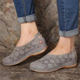 Women Sandals Soft Leather Wedges Shoes For Women Summer Sandals Casual Shoes Female Low-heel Hollow Out