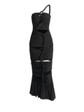 Temperament Slimming Dress 2025 Summer New Fashion Design Folding Long Dress