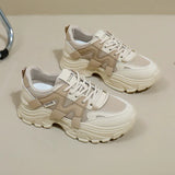 Breakj Korean Version Of The New Dad Shoes Female 2025 Spring Student Running Sports Thick Platform Increased Leisure Street Shot QRJ