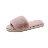 Autumn And Winter Cotton Slippers Indoor Korean Version Home Flat Open Toe Word Trawl Red Fashion Short