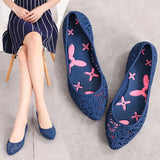 Shoes Hollow Out Flat Autumn Jelly Shoes Shallow Slip On Ladies Soft Loafers Flower Comfortable Casual Beach Shoes