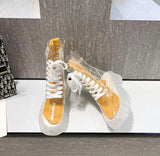 Platform Boots 2021 New Fashion Women Waterproof Ankle Boots Feminine Clear Heel Short Boots Sexy Female Rain