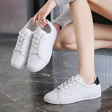 Help Shallow Small White Shoes 2024 Spring And Autumn New Korean Version Tie Sports Board Shoes Basic Flat Casual Women's