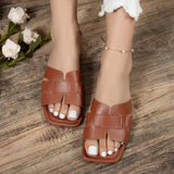 43 Flat-Bottomed Cool Slippers 2025 New Casual Wear Simple Fashion Round-Headed Beach
