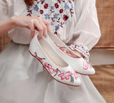 Breakj Shoes Single Shoes Fashion Embroidered Cloth Shoes With A Cheongsam Pedal Women's Shoes Spring And Autumn National