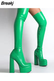 High Heeled Women Over The Knee High Boots Brand Design 2023 Winter Fashion Sexy Elegant Walking Comfy Women
