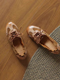 Breakj Enough Not To Take Off!2024 New Autumn Soft Leather Single Shoes Women Soft Sole Ballet