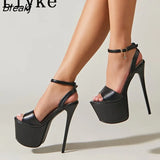 Summer Fashion Open Toe Platform High Heels Sexy 17CM Sandals Women Ankle Buckle Strap Party Nightclub Stripper Shoe