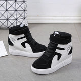 Breakj New Korean Version Of The Fashion Magic Stick Thick Soles Of High-Pine Cake Shoes High-Top Shoes Color Frosted Leather Casual