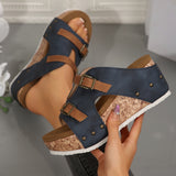 Breakj Thick Bottom Slope With One Word With Slippers 2025 Summer New Buckle With Light Soaked Beach Toe Women's