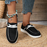 Breakj Flat Bottom Large Low Help Canvas Shoes Women A Foot Lazy Breathable Single