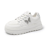 Breakj Water Drill Small White Shoes Women's Autumn 2025 Fashion Round Head Thick-Soled Casual Women's Shoes Korean Version Of Student Pu