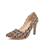Ladies Pontied Toe Slip on High Heels Pumps Women Elegant Fashion Hot Sale Classic Office Lady Shoes Woman Zapatos De