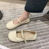 Women With Round-Headed Single Shoes In The Summer Of 2023, The New Gentle And Mixed French Retro Thick Heels And Anti-Skid Small Leather