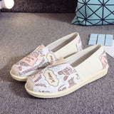 New Basic Female Flats Women Shallow Painting Canvas Shoes Ladies Slip-On Casual Shoes Breathable Fabric
