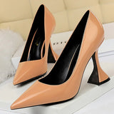 Shoes 2022 New Woman Pumps Sexy Party Shoes Patent Leather Women Heels Ladies Shoes Pointed Toe Women High Heels 9.5