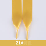Lace Ribbon Candy Color Double Face Smooth Bud Silk Wide Flat Shoelaces 30