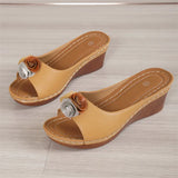 Breakj And Flower Slippers Women Wear 2025 Summer New Large Size Loose Cake Thick Bottom Comfortable Cool
