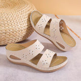 Breakj And Summer New Slope And Slippers Women's Cool Slippers Embroidered Solid Sand Sand Sandals Casual Suture