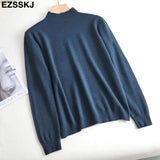 Loose soft solid color turtleneck Sweater Pullover Women Casual Long Sleeve chic bottom Sweater Female Jumpers