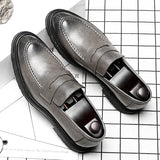 Breakj Shoes Male Fashion British Wind One Foot Pedal Lazy Loafers Business Wear Breathable Casual Leather Shoes