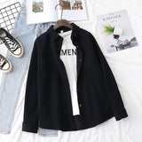 New Simple Women's Shirt Long Sleeve Loose Tops Office Lady Casual Pink White Blue Long Sleeve Blouses Fashion