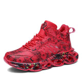 Men Graffiti Print Breathable Running Sports Shoes Thick Sole Heighten Street Fashion Shoes Size 46 Tenis